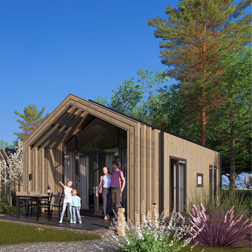 Moderne vakantiewoning te koop met veranda in Wenum Wiesel