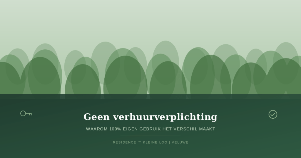 Geen verhuurverplichting vakantiewoning Veluwe - Residence 't Kleine Loo